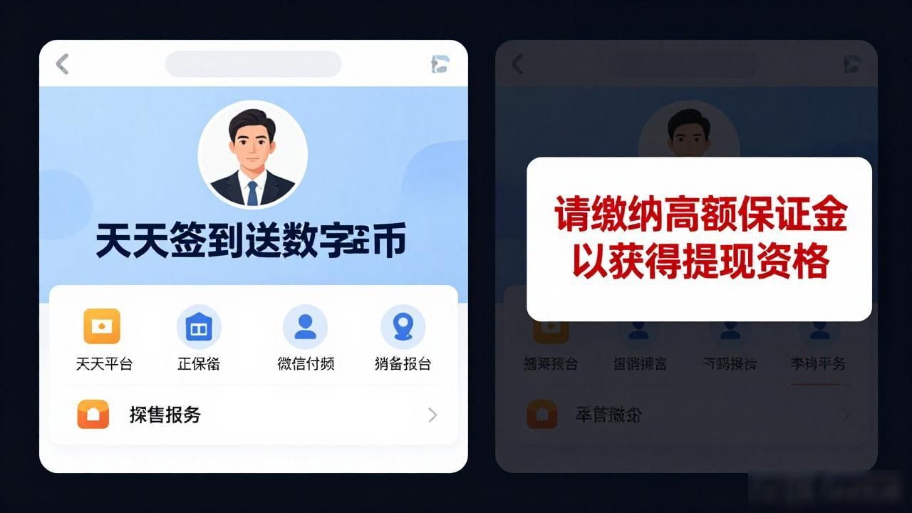 天天签到送数字货币真相:正规平台真白送,野鸡平台专坑钱