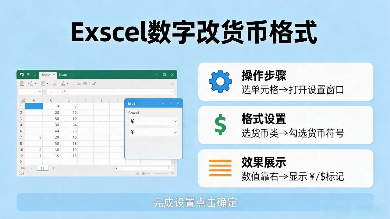excel左边数字怎么改成货币格式