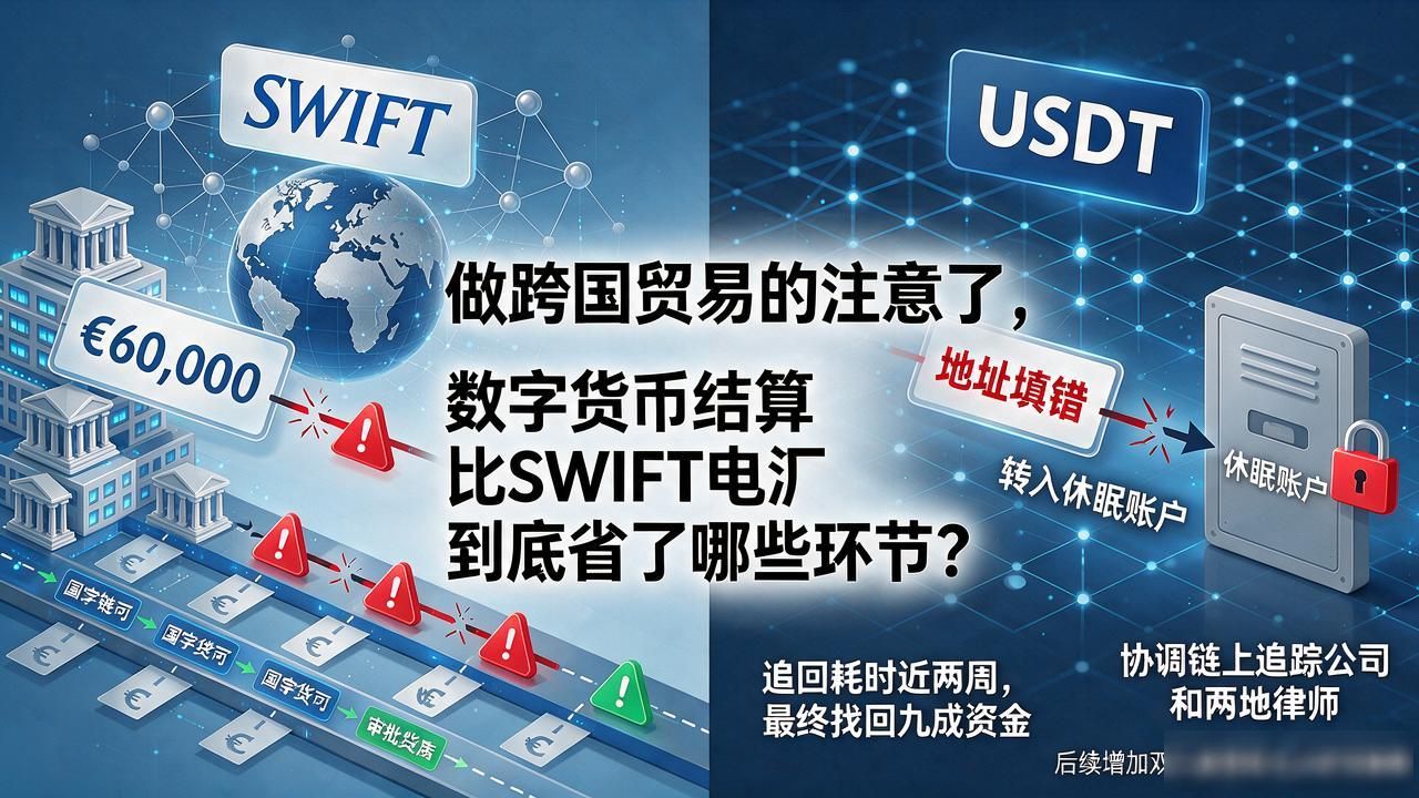 做跨国贸易的注意了,数字货币结算比SWIFT电汇到底省了哪些环节