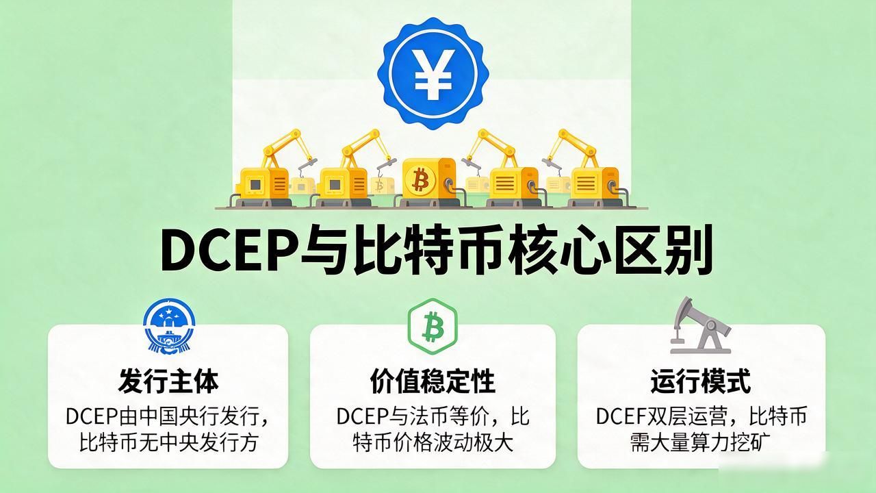 数字货币dcep和普通比特币区别在哪 dCEP和加密数字货币有什么不同