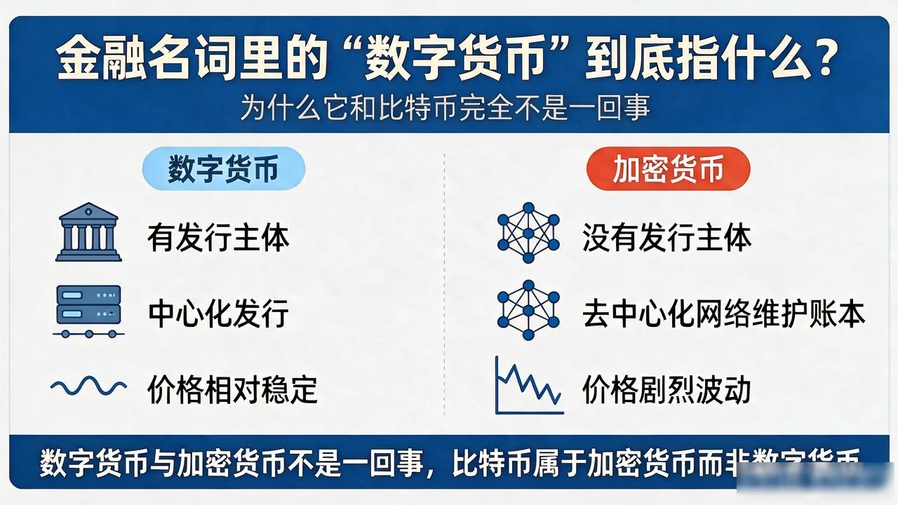 金融名词里的"数字货币"到底指什么?为什么它和比特币完全不是一回事