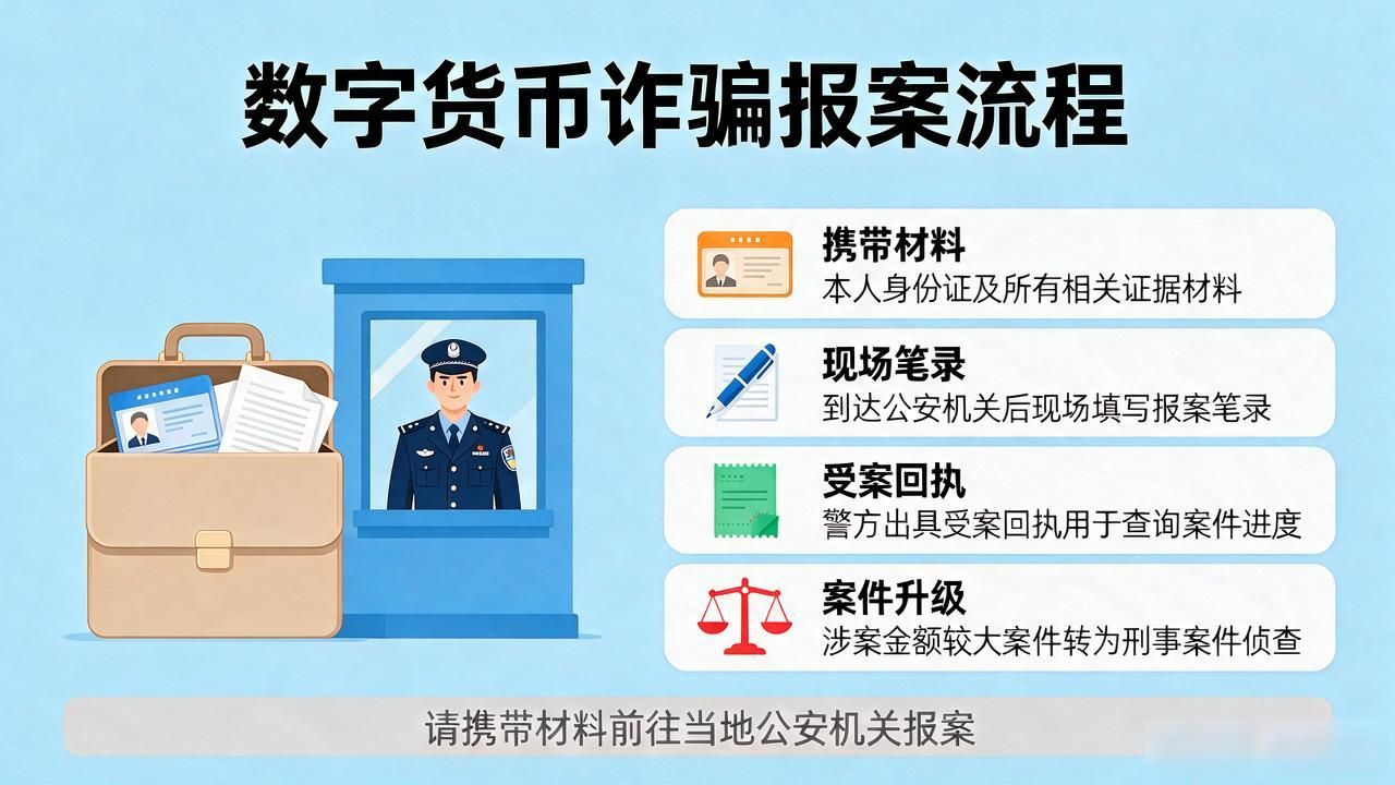 数字货币遭诈骗怎么立案 备好对应材料去公安报案流程指南