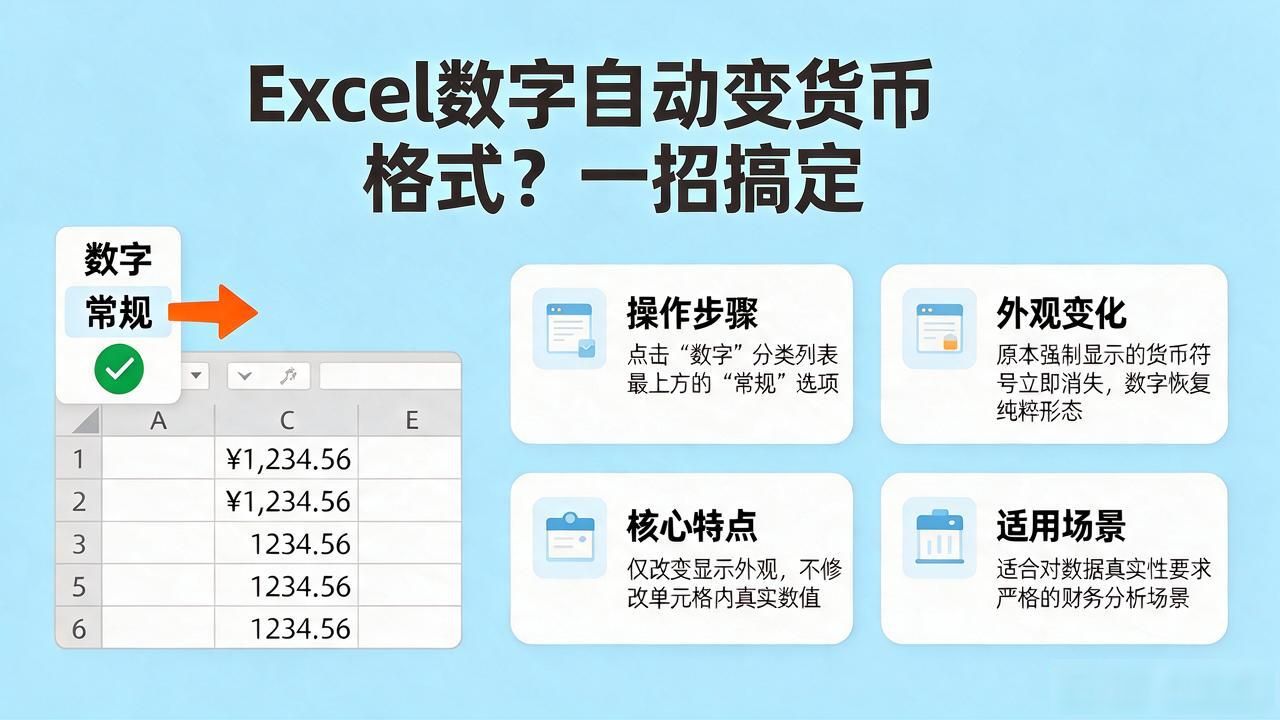 excel数字自动变货币格式?一招搞定