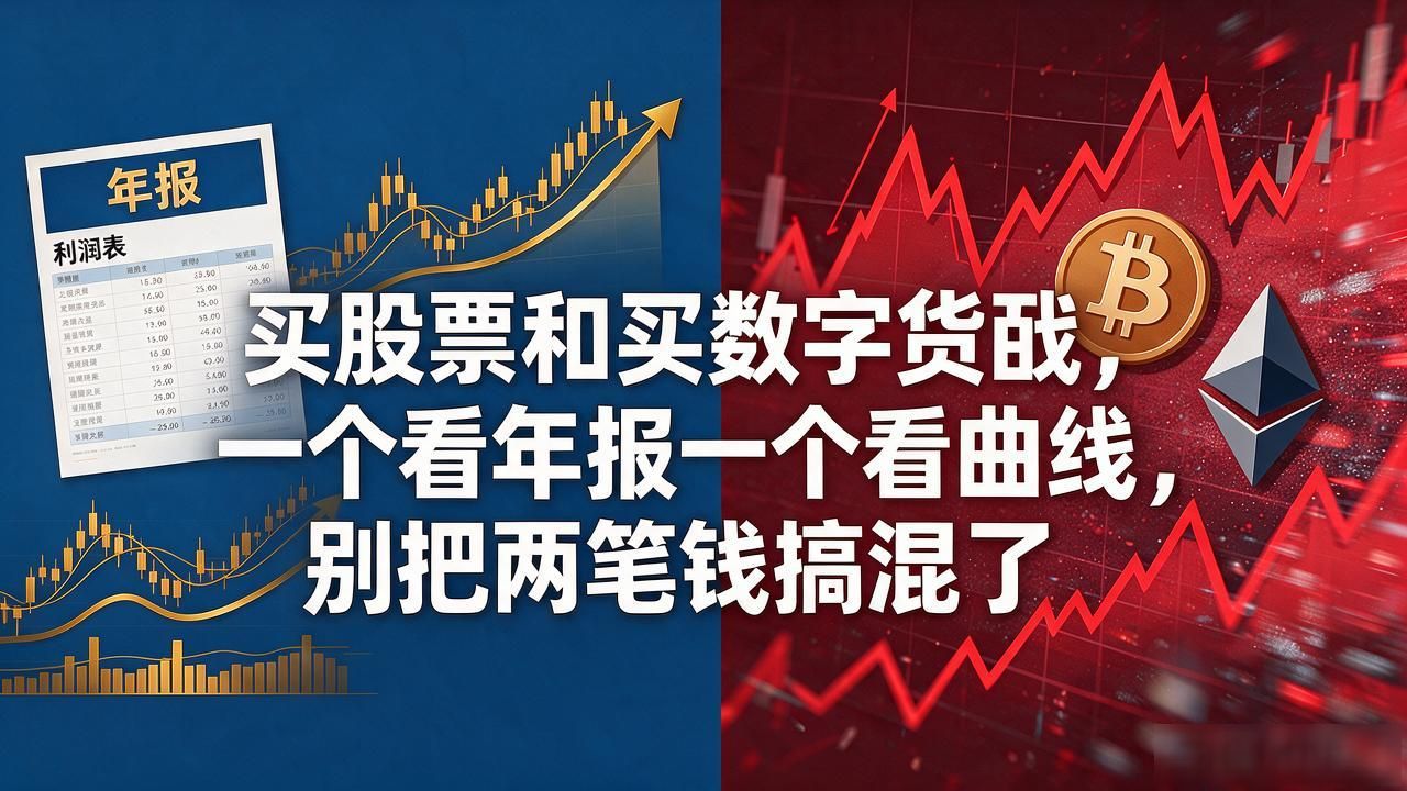 买股票和买数字货币,一个看年报一个看曲线,别把两笔钱搞混了