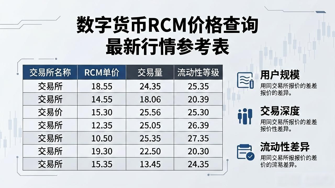 数字货币RCM价格查询 最新行情参考表