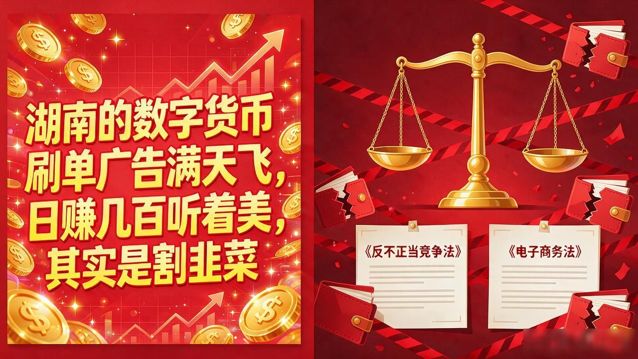 湖南的数字货币刷单广告满天飞,日赚几百听着美,其实是割韭菜