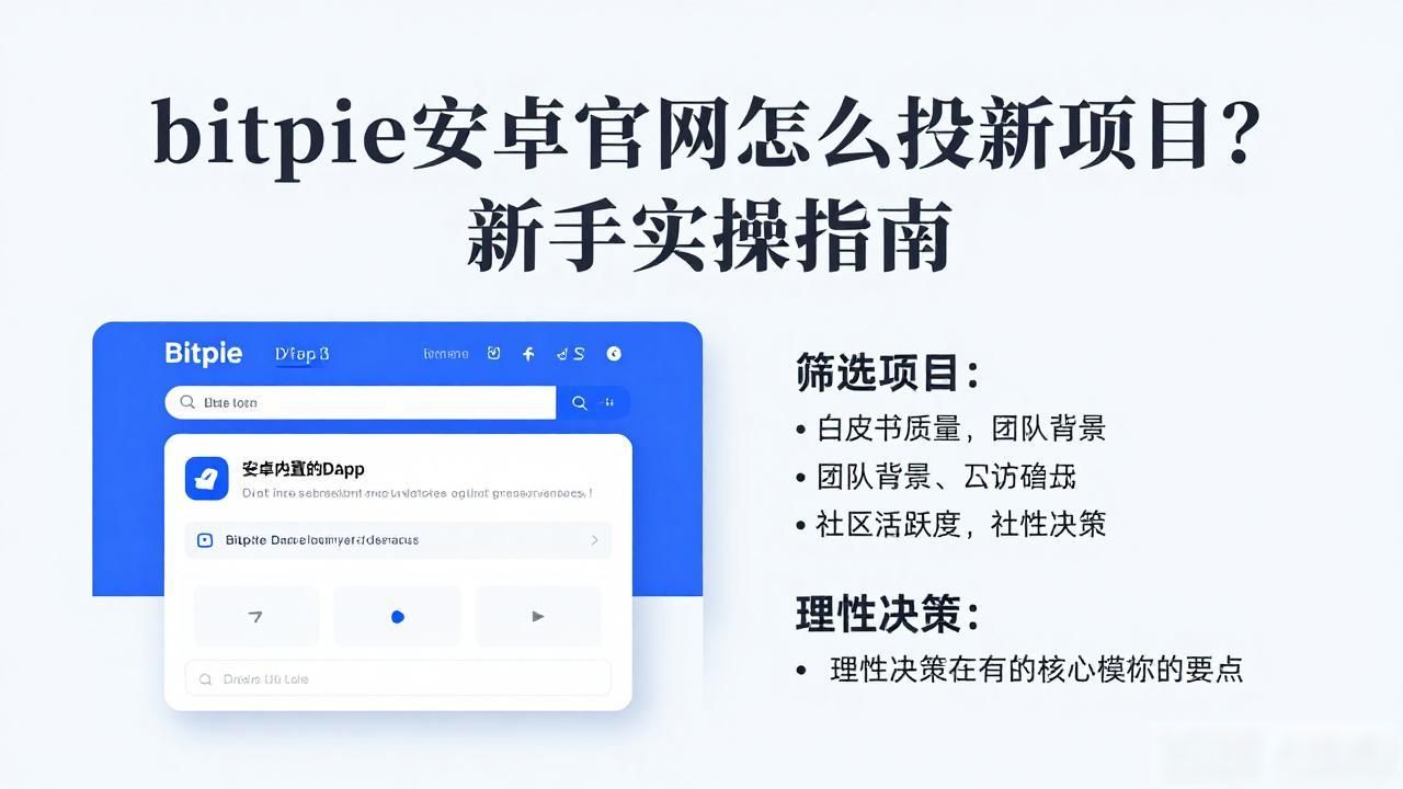 bitpie安卓官网怎么投新项目?新手实操指南