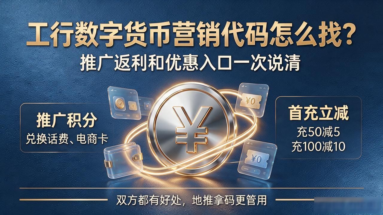 工行数字货币营销代码怎么找?推广返利和优惠入口一次说清