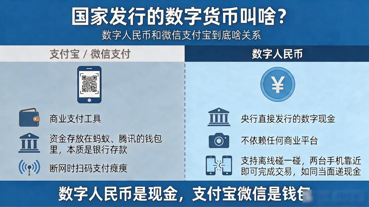 国家发行的数字货币叫啥?数字人民币和微信支付宝到底啥关系