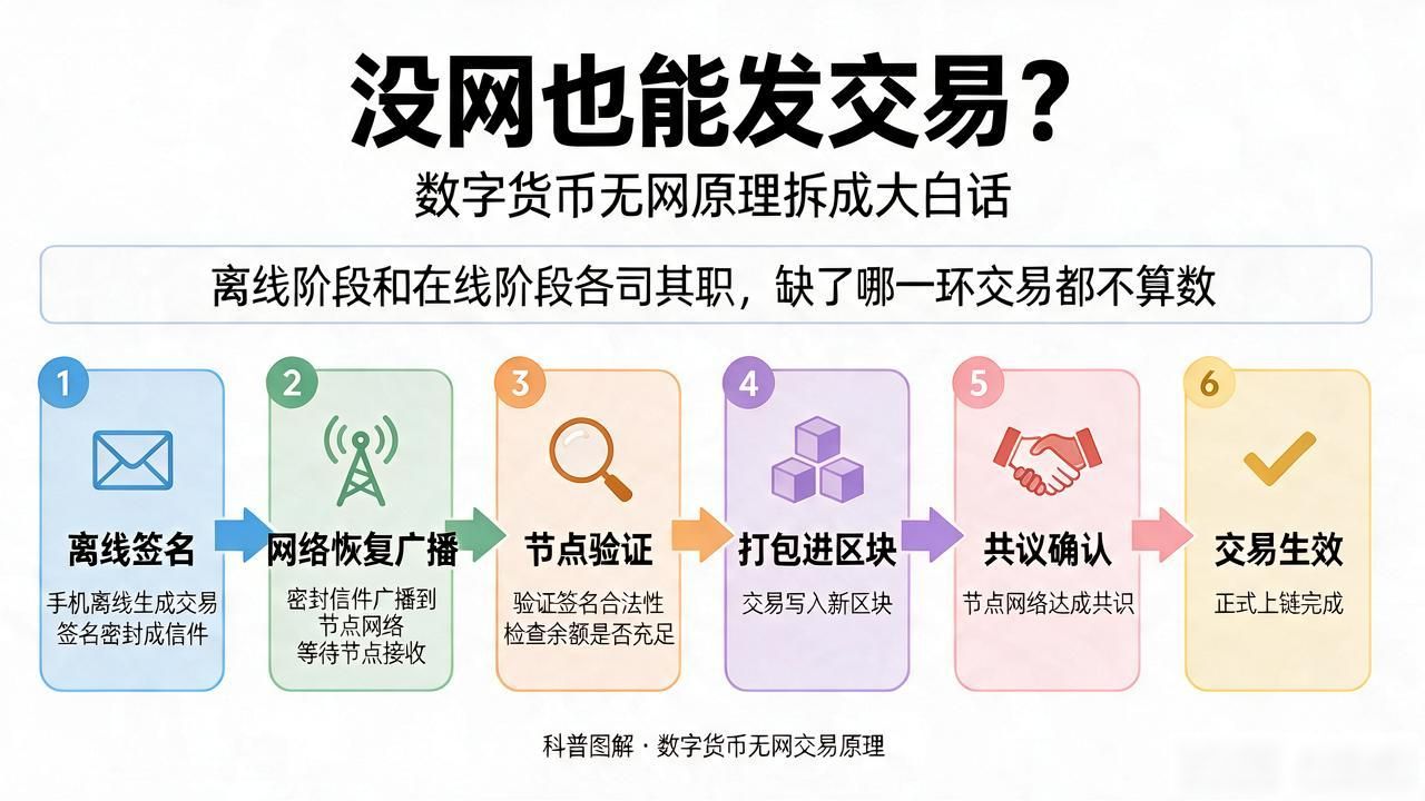 没网也能发交易?数字货币无网原理拆成大白话,看完就全明白了