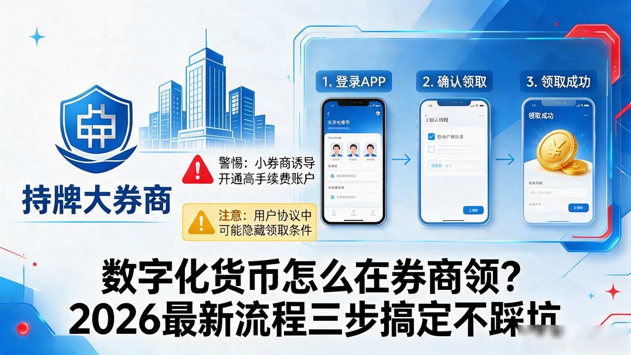 数字化货币怎么在券商领?2026最新流程三步搞定不踩坑